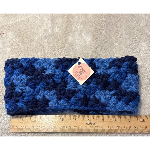 Handcrafted Blue Ombre Crochet Ear Warmer Headband - Picture 7 of 7